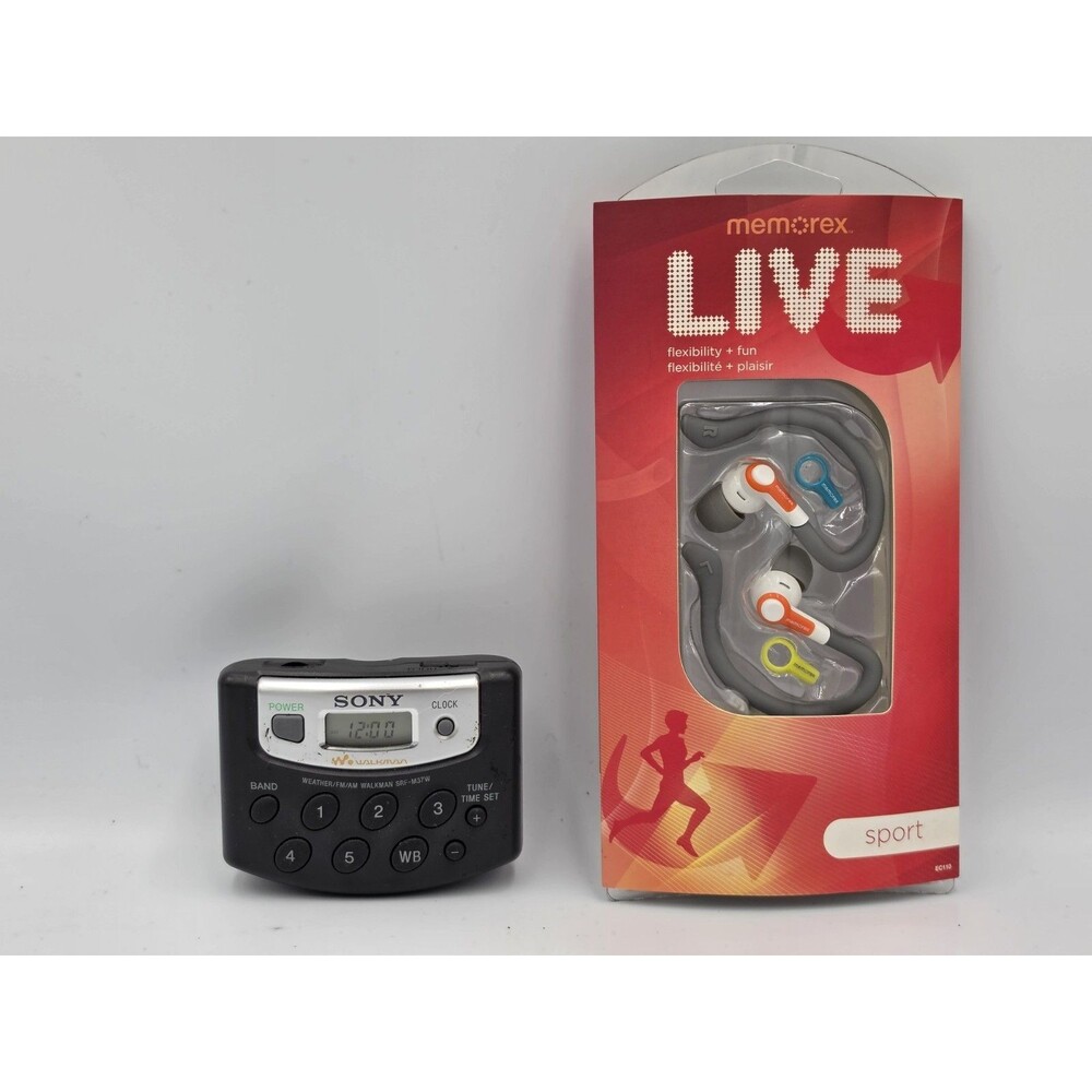 Sony Walkman SRF-M37W Portable AM/FM Weather Band Radio Digital Tuning Belt Clip